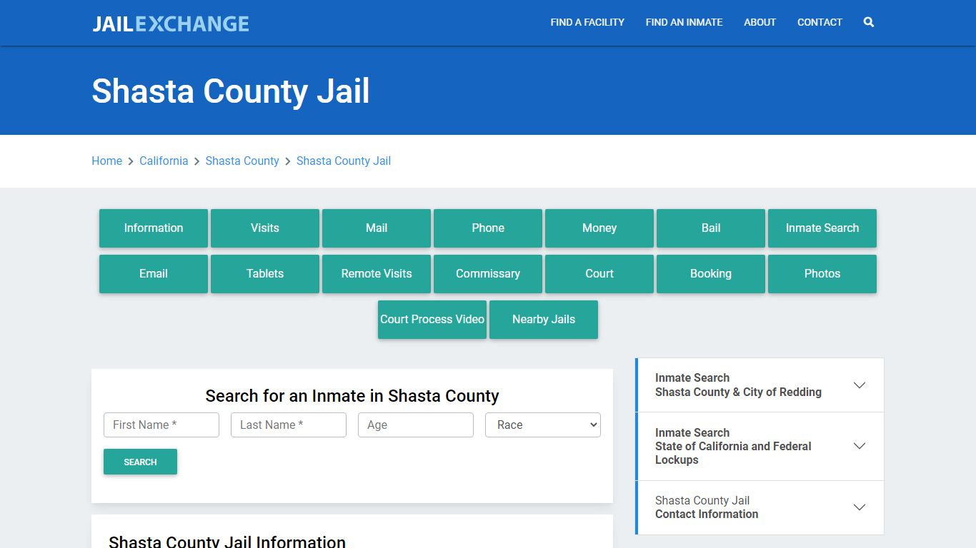 Shasta County Jail Roster Lookup, CA, Inmate Search - Jail Exchange